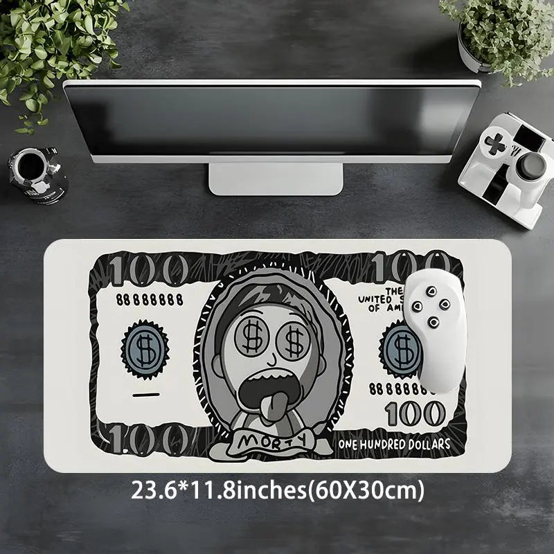 Spoofed Dollar Design Pattern Mouse Pad, Large Game Mouse Pad, Aesthetic Desktop Decoration Protective Pad, Non-slip Work Pad, Gaming Mouse Pad, Desk Accessory
