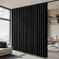 MIULEE 100% Blackout Room Divider Curtains, Extra Wide Ceiling Halloween Panel Sound Proof Thermal Privacy Drapes for Living Room Bedroom Sliding Door, Ceiling Track, W100 x L84 Inch, Black, 1 Panel