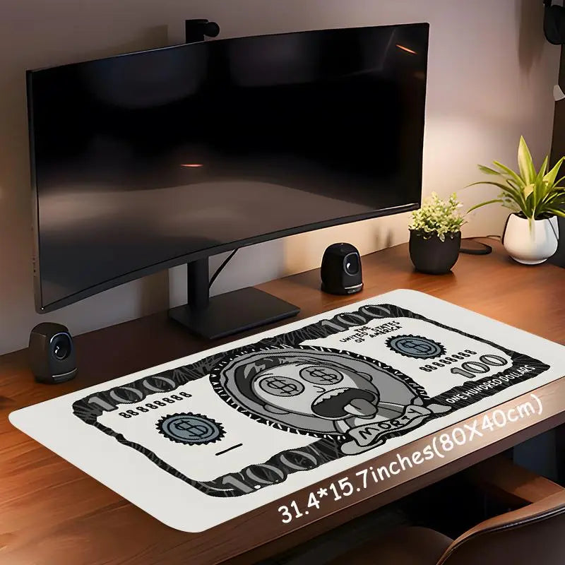 Spoofed Dollar Design Pattern Mouse Pad, Large Game Mouse Pad, Aesthetic Desktop Decoration Protective Pad, Non-slip Work Pad, Gaming Mouse Pad, Desk Accessory